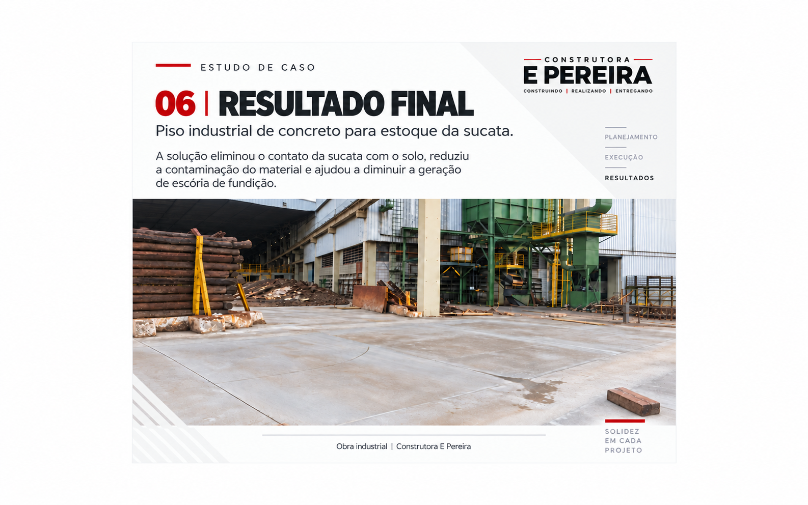 Resultado final de adequação industrial